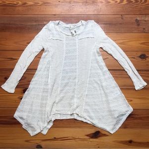 Blu Pepper White Cream Asymmetrical Sweater, EUC, S